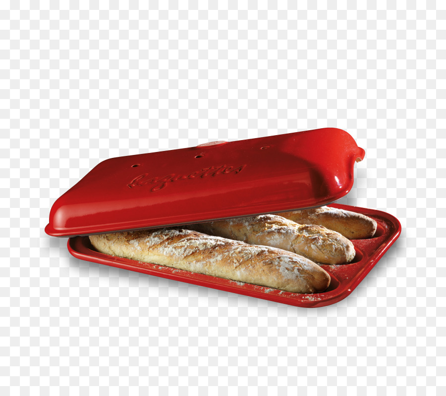 Baguettes En Fuente Para Hornear Roja，Pan PNG