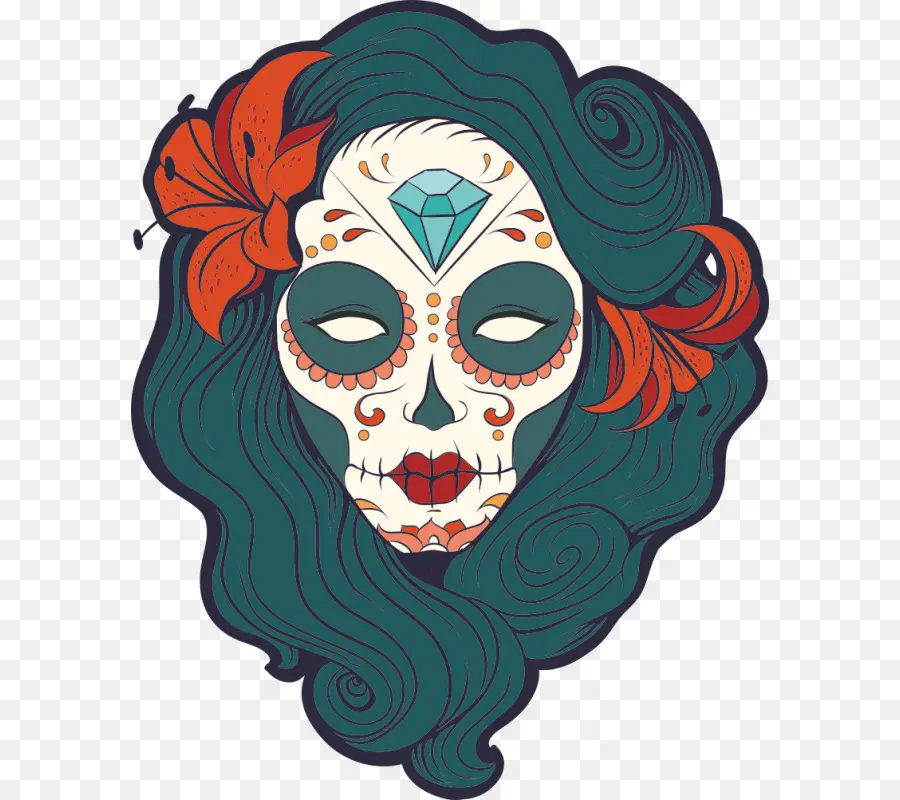 Calavera De Azúcar，Dia De Muertos PNG