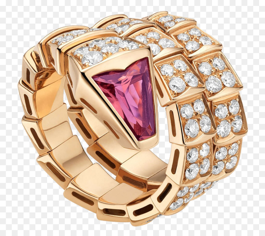 Anillo De Gema Rosa，Joya PNG