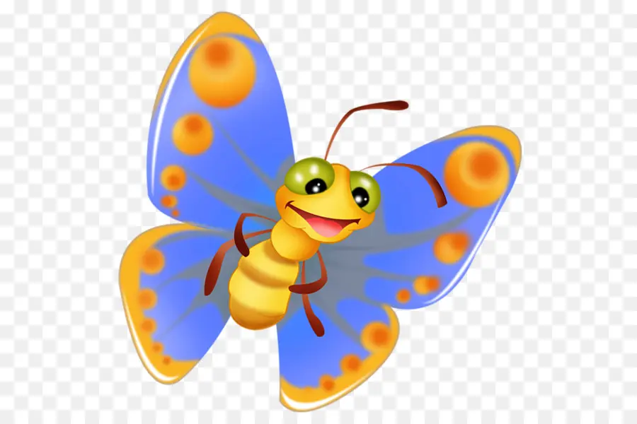 Mariposa De Dibujos Animados，Amarillo PNG