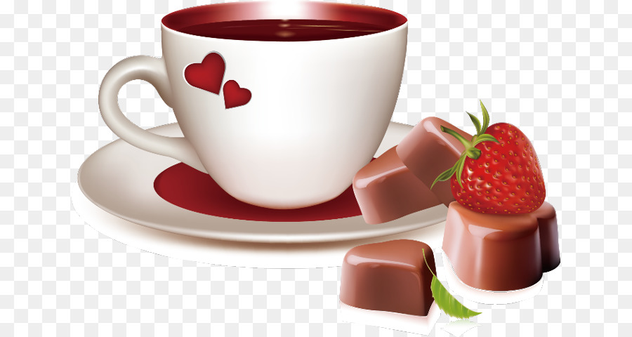 Taza Con Corazones，Chocolate PNG