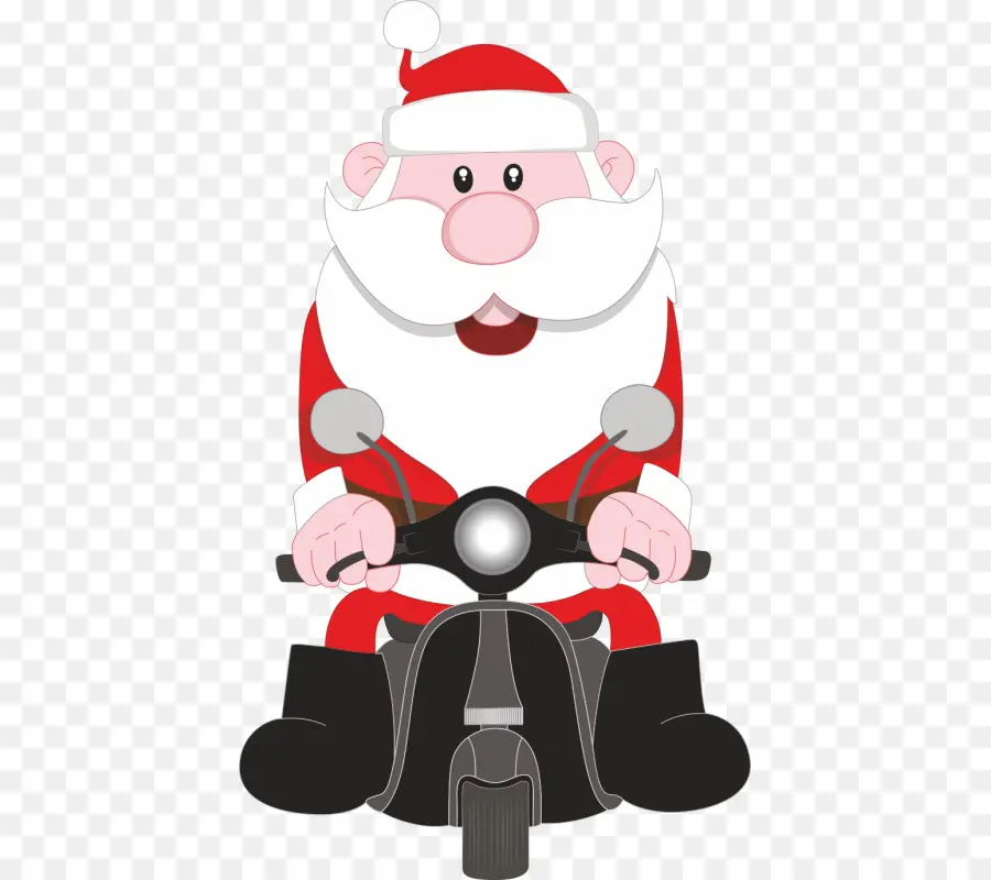 Papá Noel En Scooter，Navidad PNG