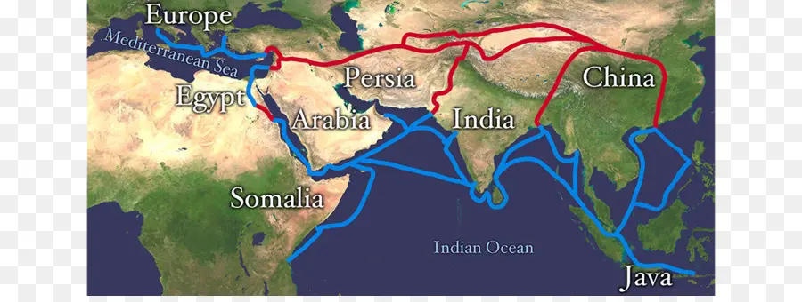 Mapa De La Ruta De La Seda，Rutas Comerciales PNG