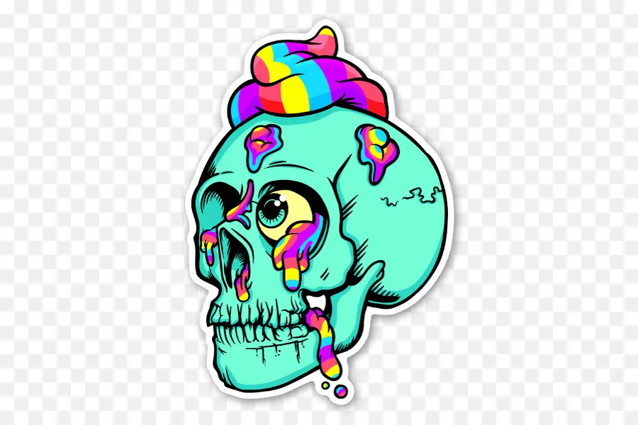 Calavera Colorida，Cráneo PNG