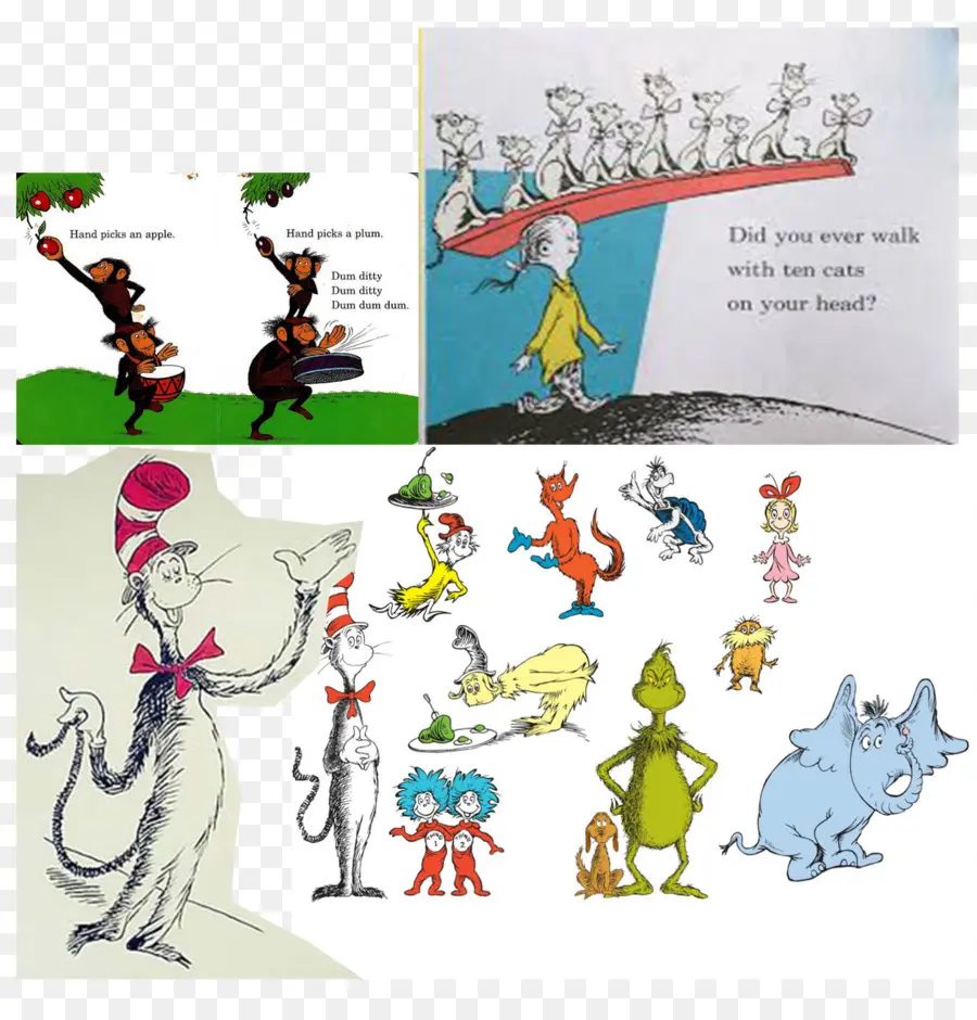 Personajes Del Dr Seuss，Libros PNG