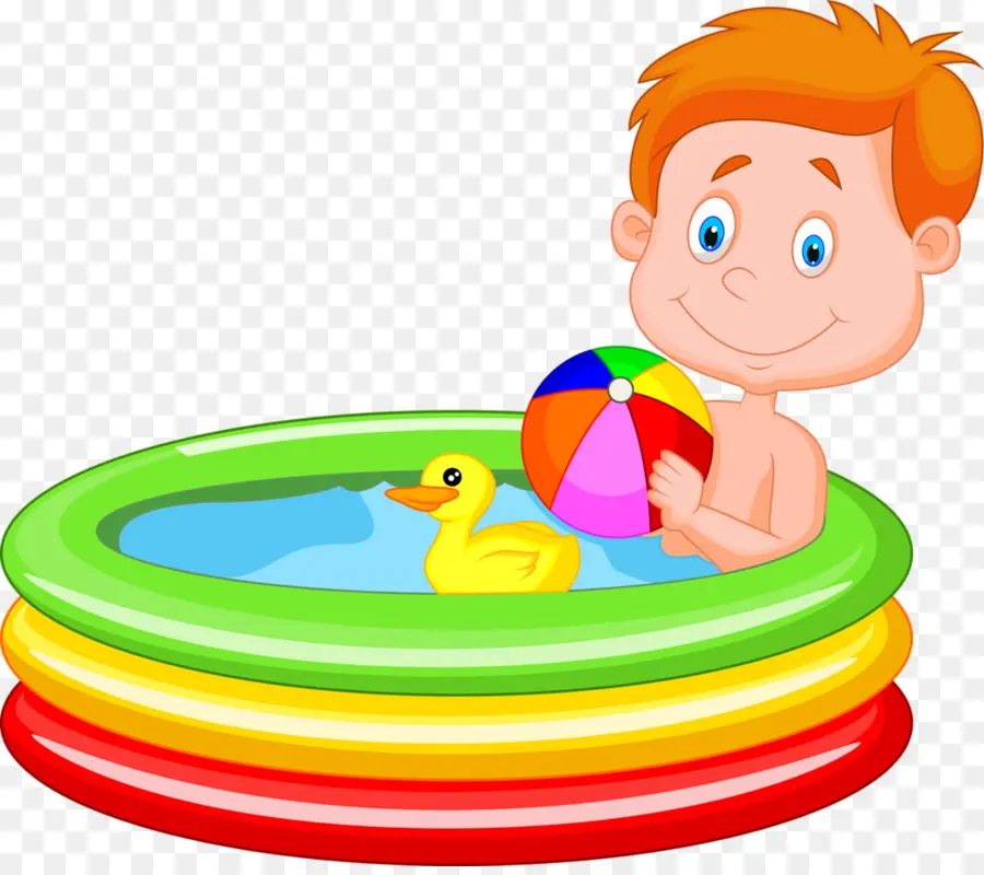 Niño En La Piscina，Piscina Inflable PNG