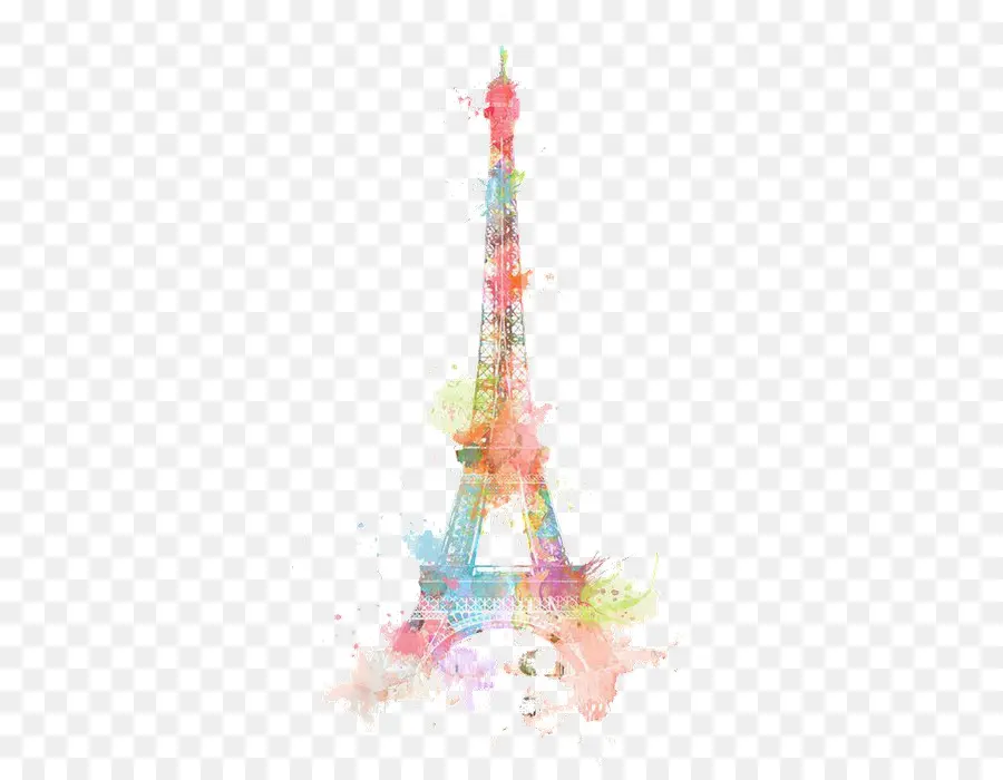La Torre Eiffel，Pintura A La Acuarela PNG