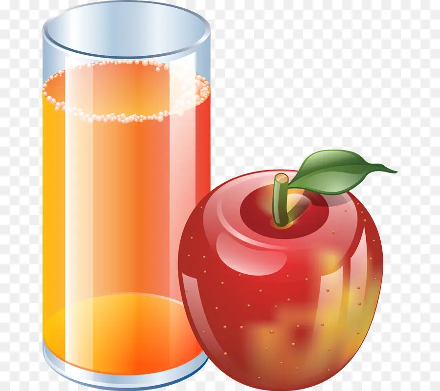 Manzana Y Jugo，Fruta PNG