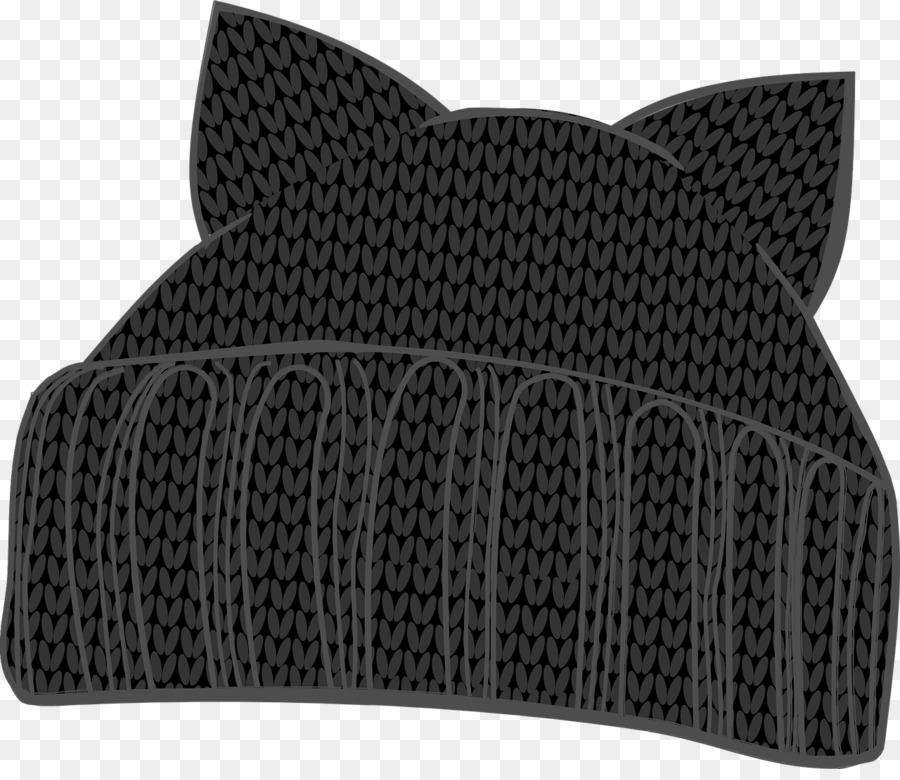 Gorro De Punto Negro，Orejas De Gato PNG