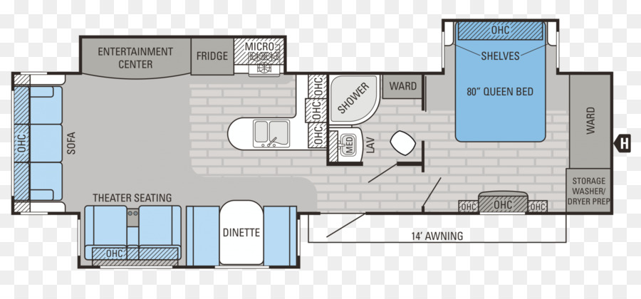 Plano De Planta Para Vehículos Recreativos，Rv PNG