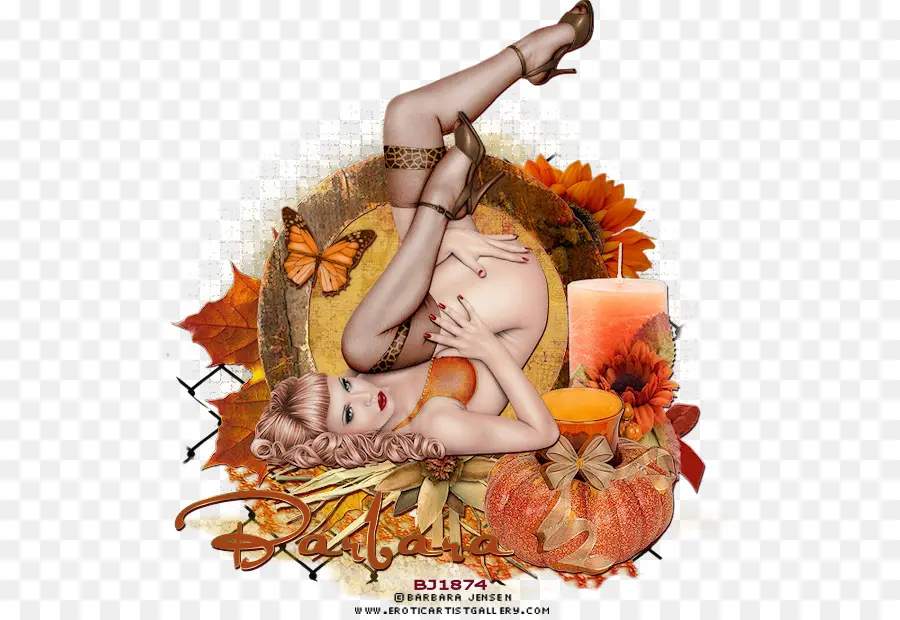 Chica Pin Up，Otoño PNG