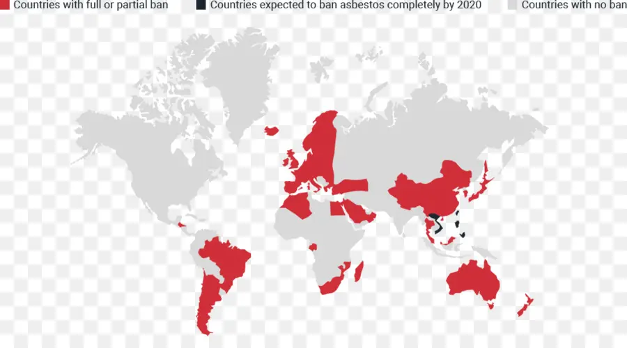 Mapa Mundial，Prohibición Del Amianto PNG