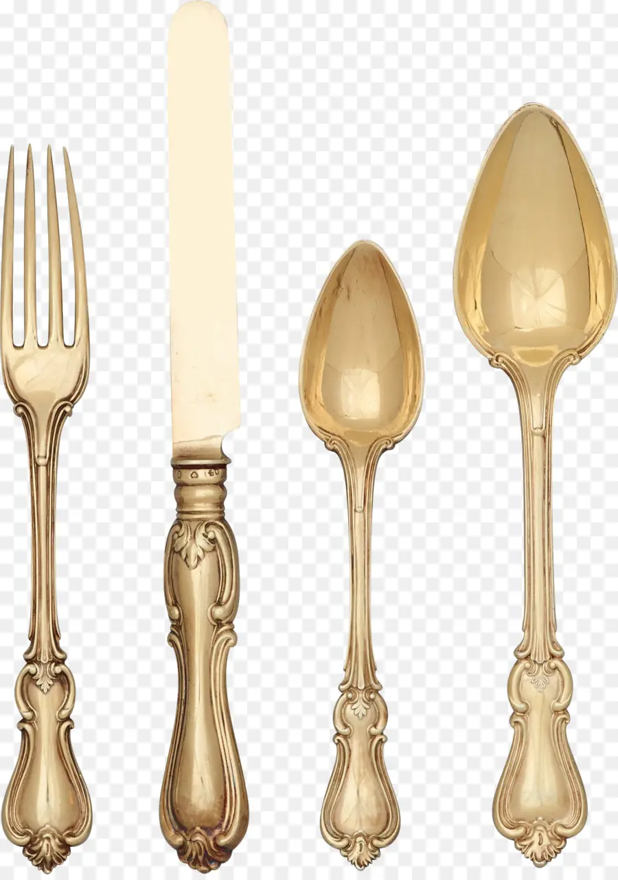 Cubiertos De Oro，Tenedor PNG