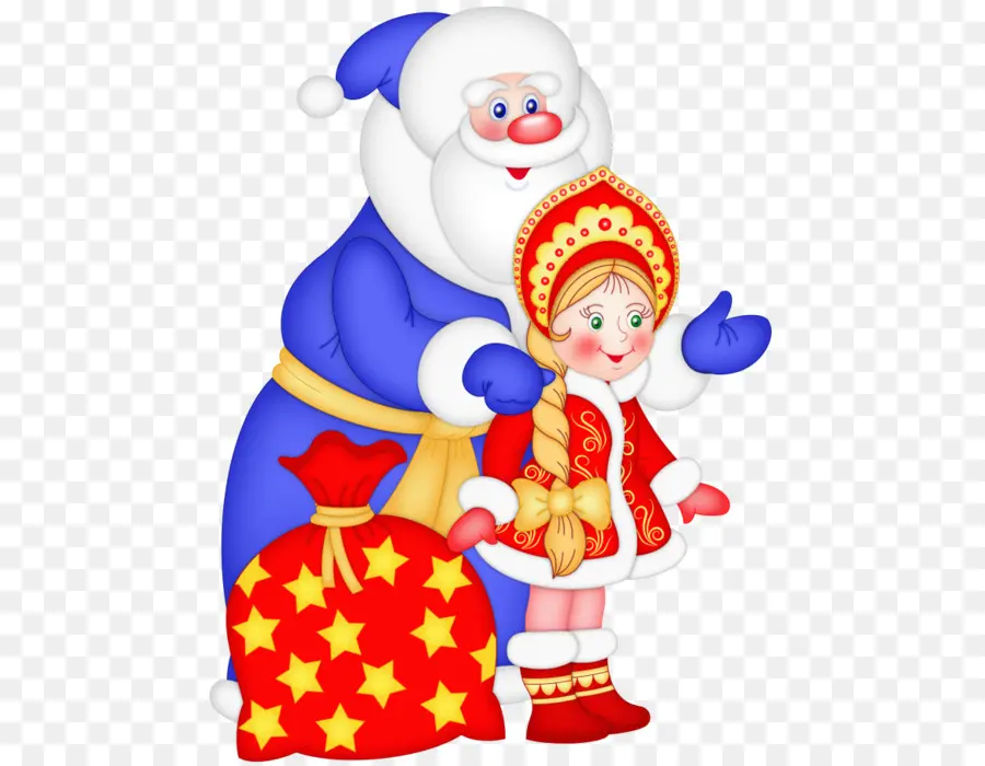 Papá Noel Y Niña，Navidad PNG