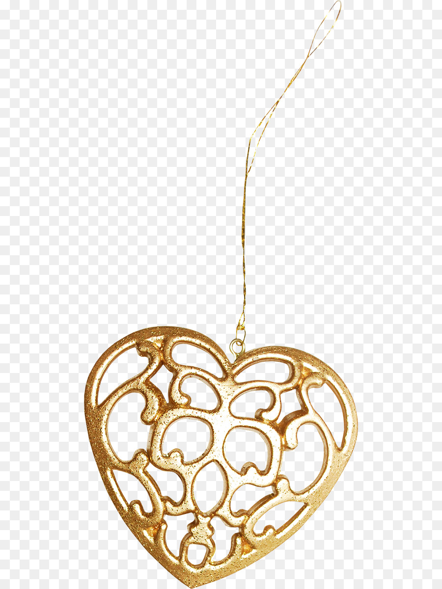 Adorno De Corazón Dorado，Colgante PNG