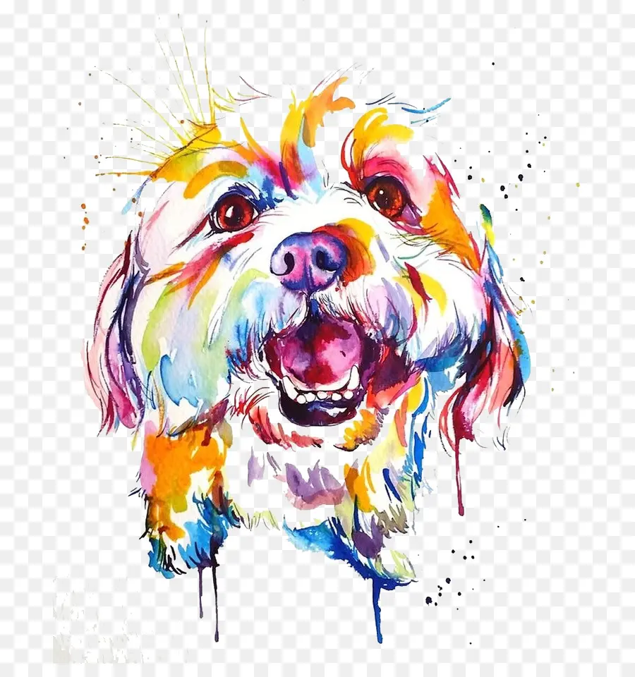 Raza De Perro，Pintura A La Acuarela PNG