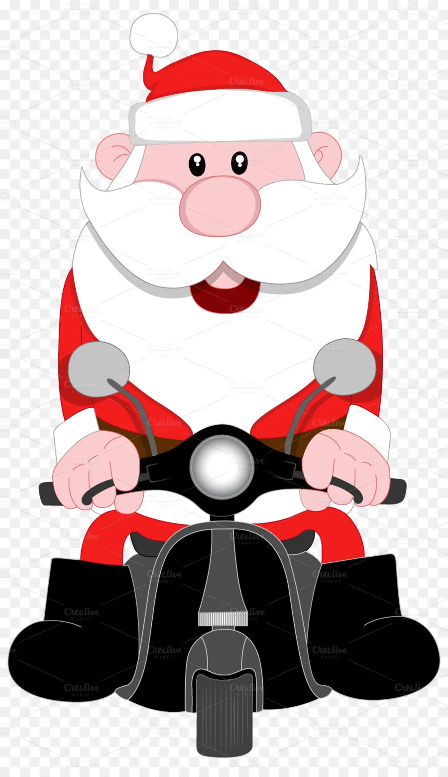 Papá Noel En Scooter，Navidad PNG