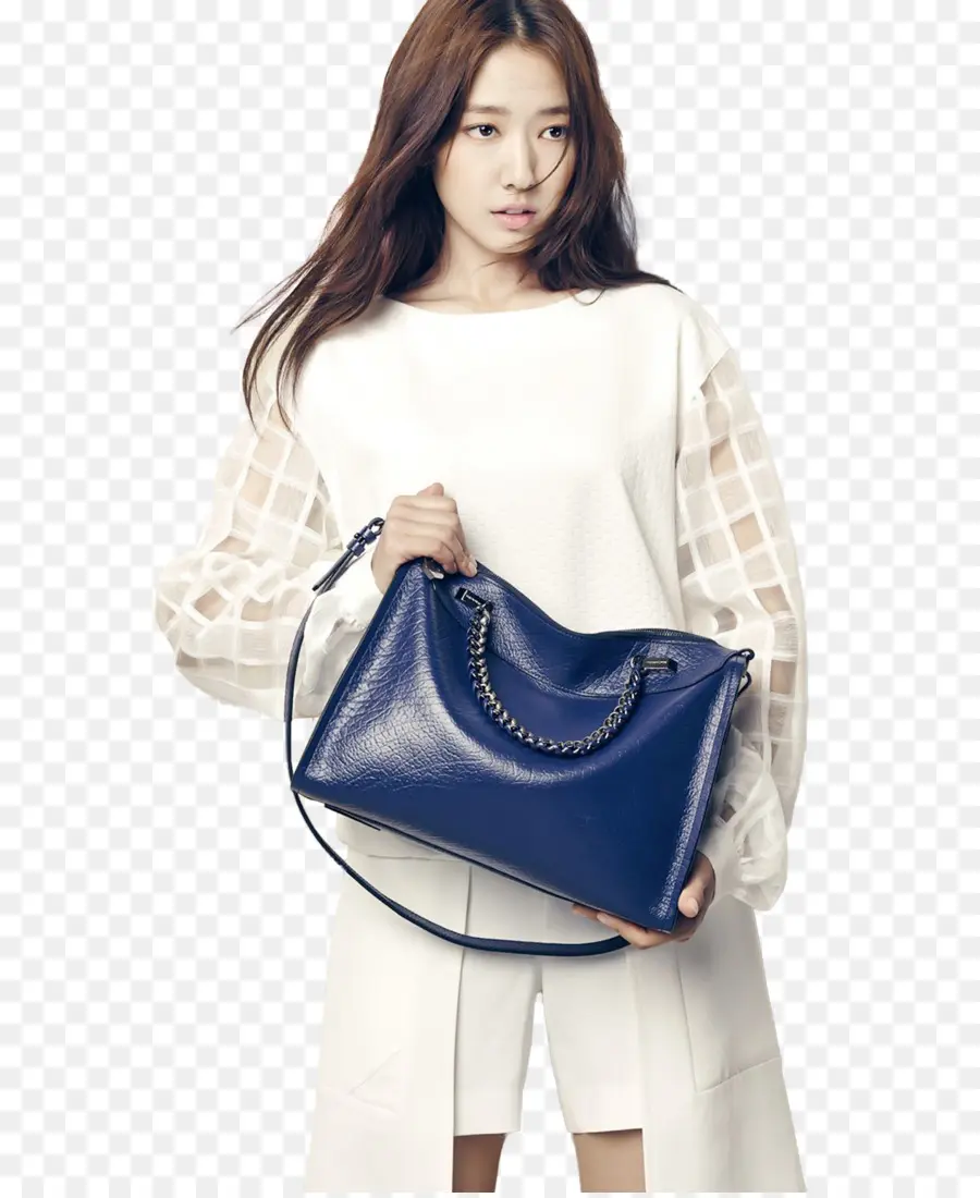 Mujer Con Bolso Azul，Modelo PNG