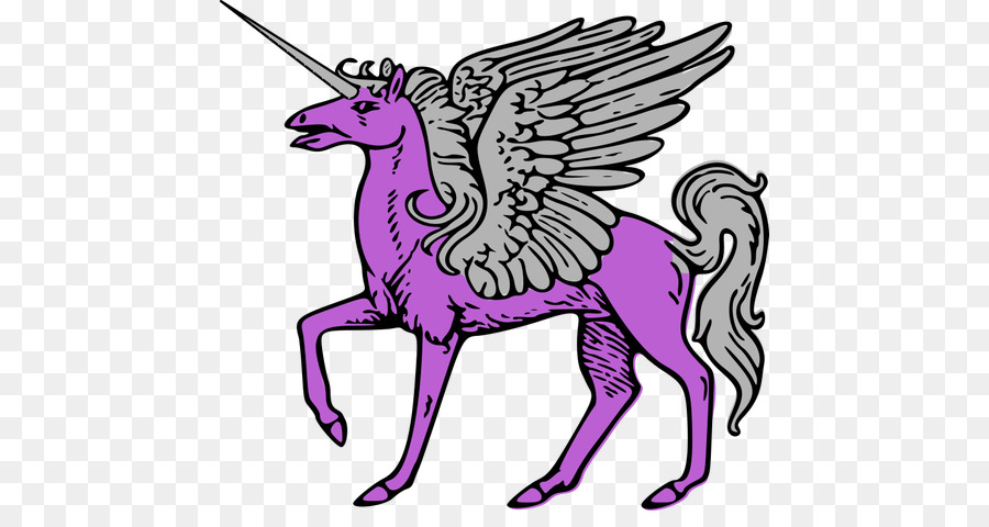 Unicornio Alado Morado，Mítico PNG