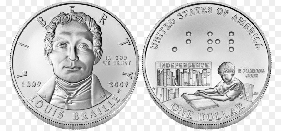 Louis Braille，Moneda De Dólar PNG