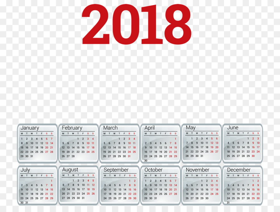 Calendario，2018 PNG