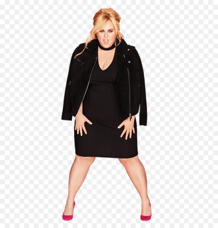 Mujer En Vestido Negro，Moda PNG