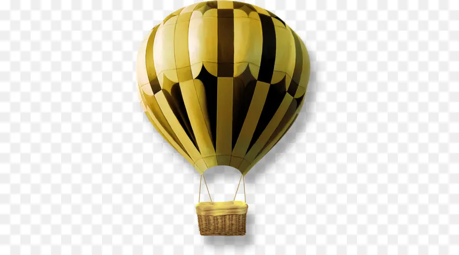 Globo Aerostático Amarillo Y Negro，Cielo PNG