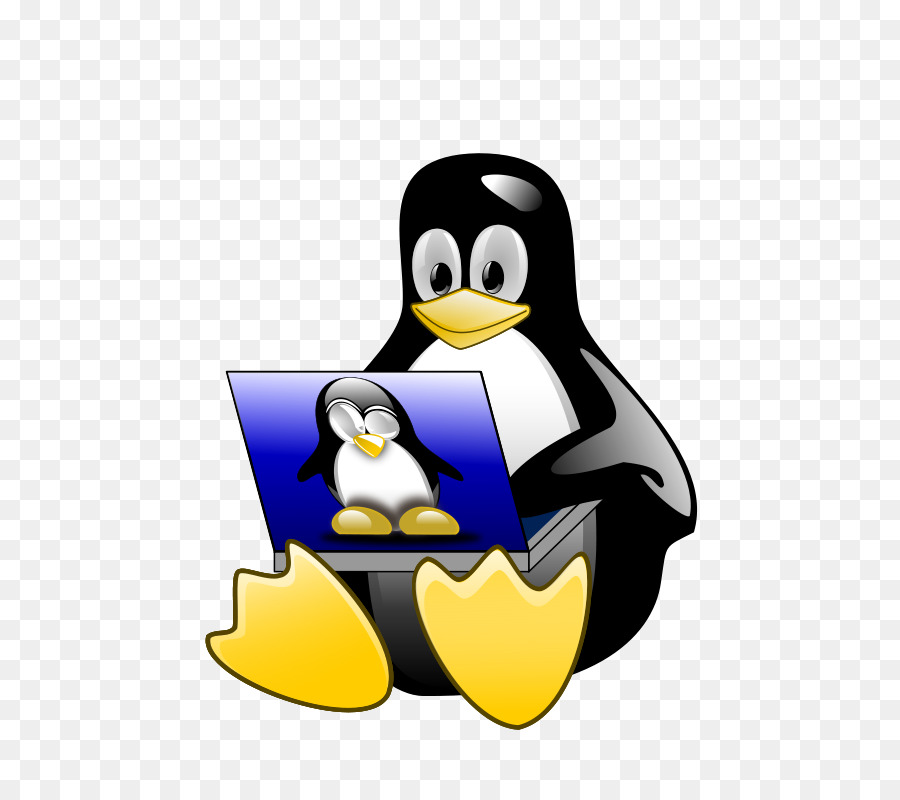 Pingüino Con Portátil，Linux PNG