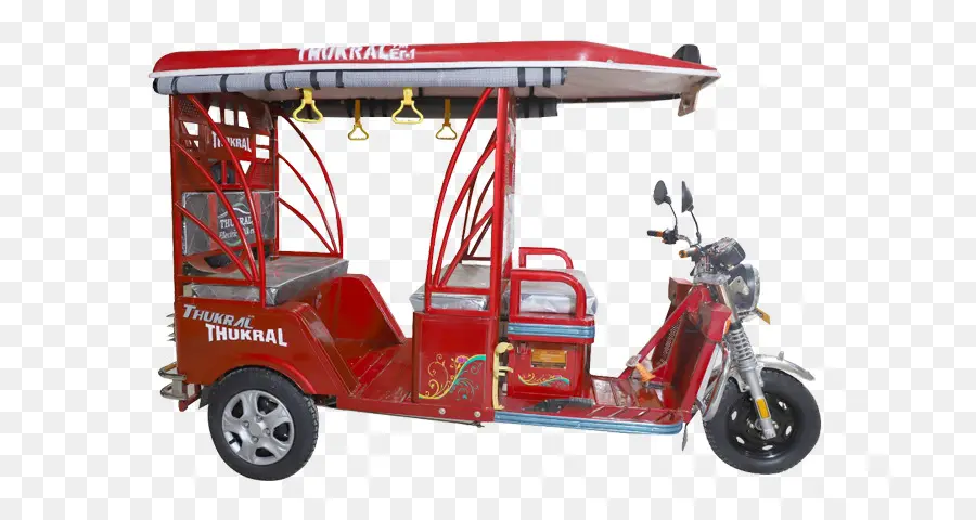 Rickshaw Eléctrico Rojo，Transporte PNG