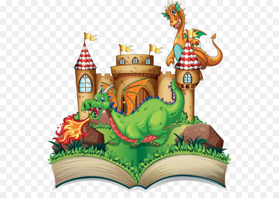 Dragón Y Castillo，Libro PNG