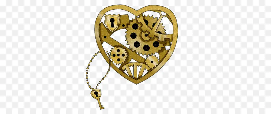 Corazón Steampunk，Engranajes PNG