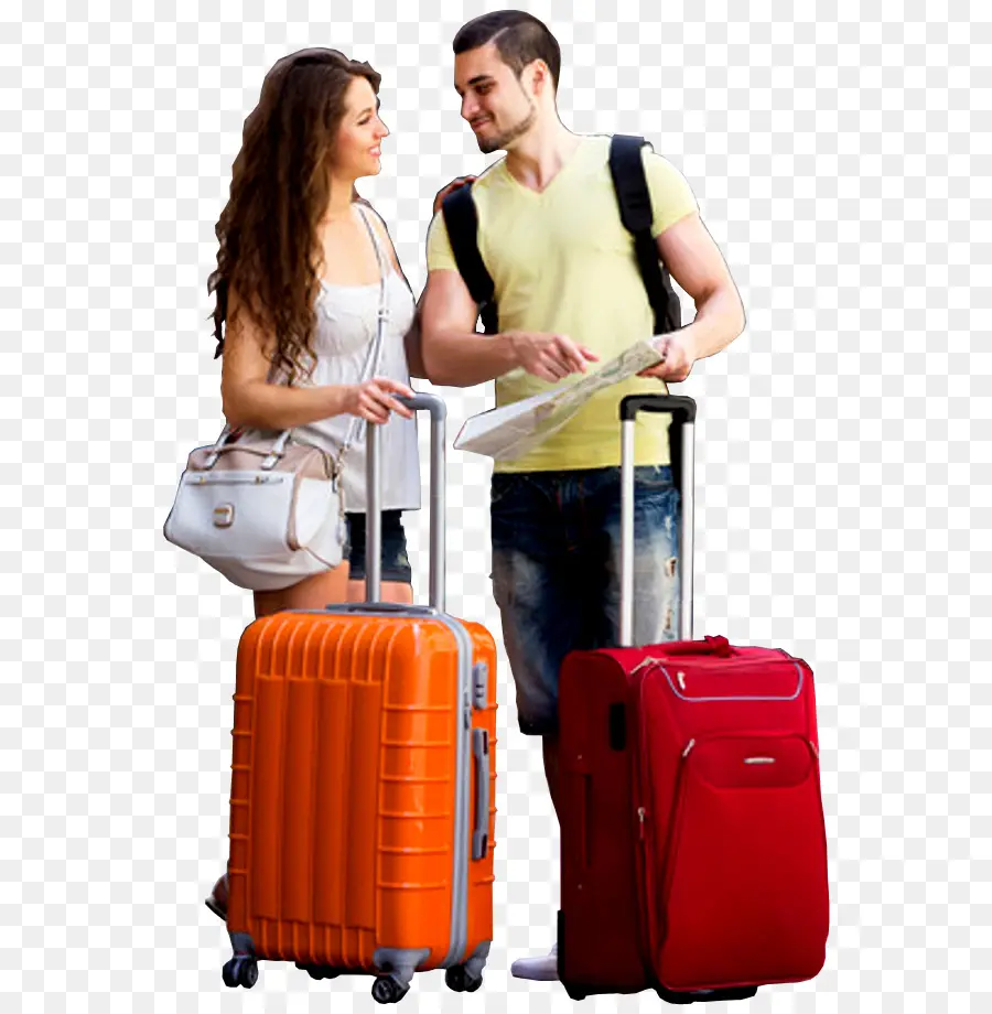 Pareja Con Equipaje，Viajar PNG