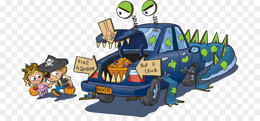 Coche Decorado Para Halloween，Auto PNG