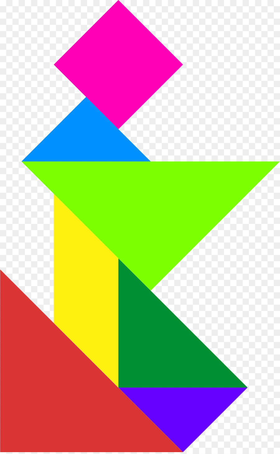 Tangram Colorido，Formas PNG