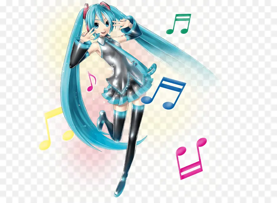 Hatsunemiku，Pelo Azul PNG