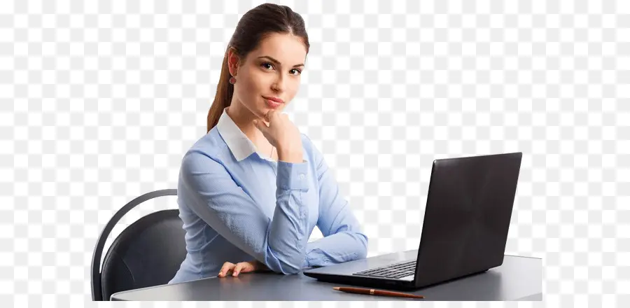 Mujer Con Computador Portatil，Negocio PNG