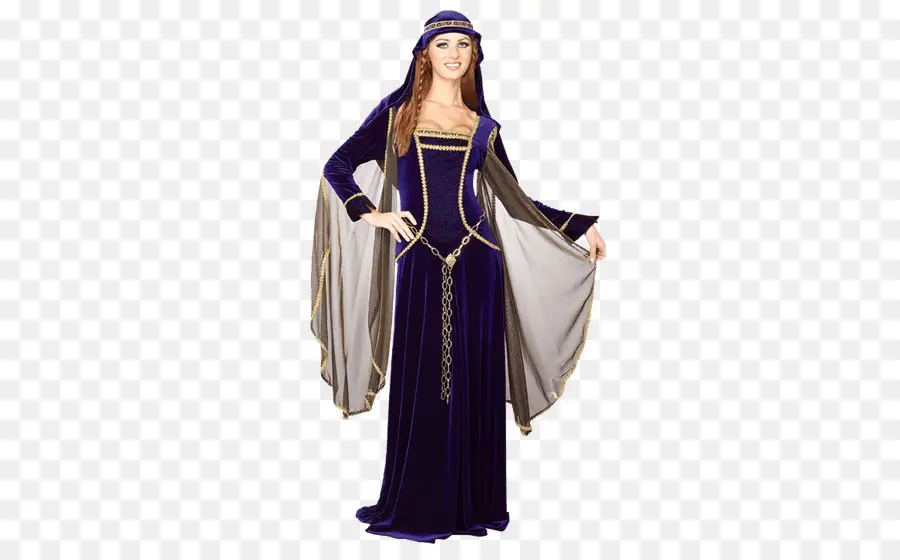 Traje Medieval，Púrpura PNG