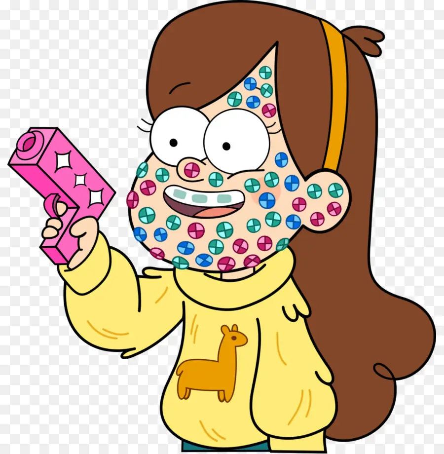 Chica De Dibujos Animados Con Pegatinas，Pegatinas PNG