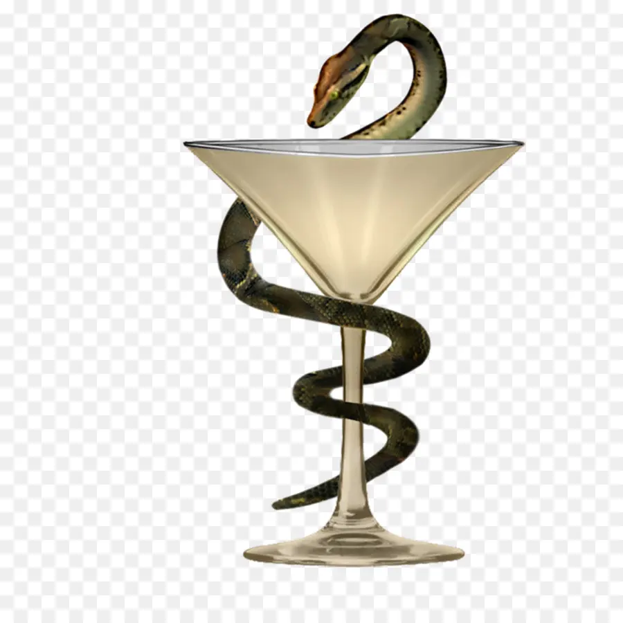 Serpiente En Copa De Martini，Beber PNG