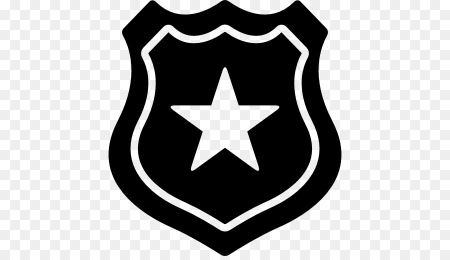 Escudo Con Estrella，Negro PNG