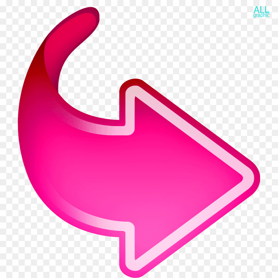 Flecha Derecha Rosa Curva，Dirección PNG