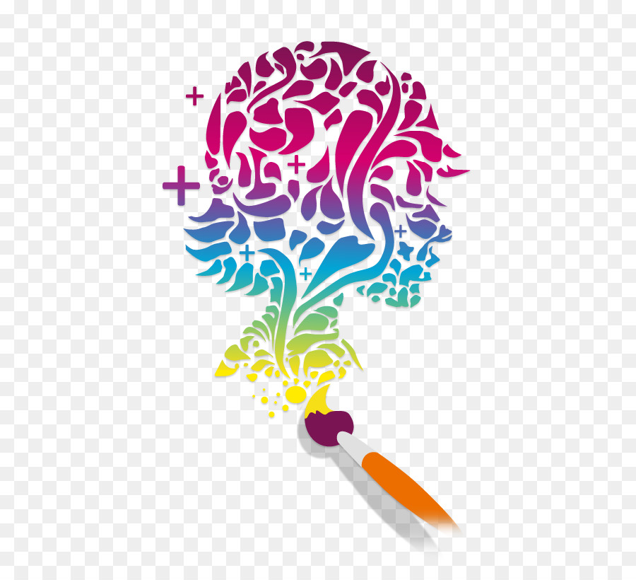 Cerebro Colorido，Brocha PNG