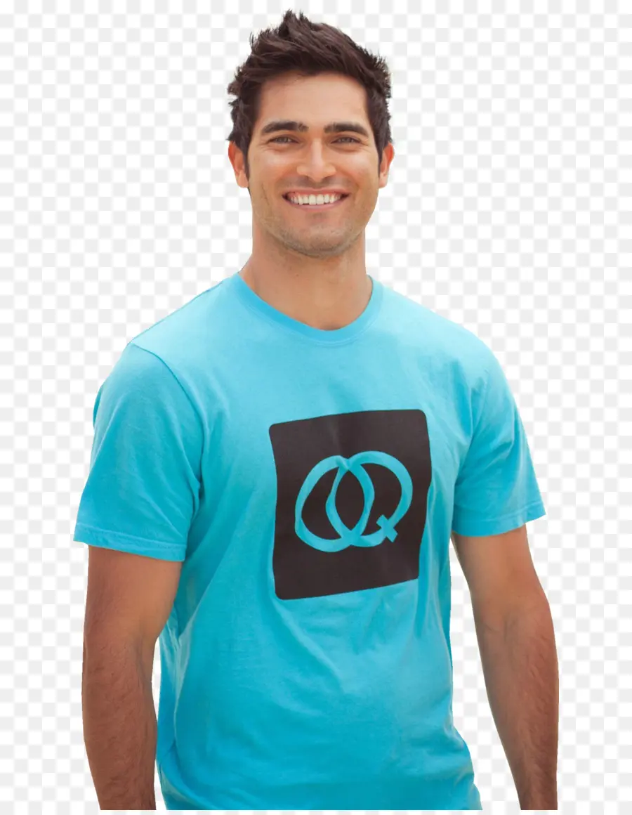 Hombre De Camisa Azul，Sonriente PNG