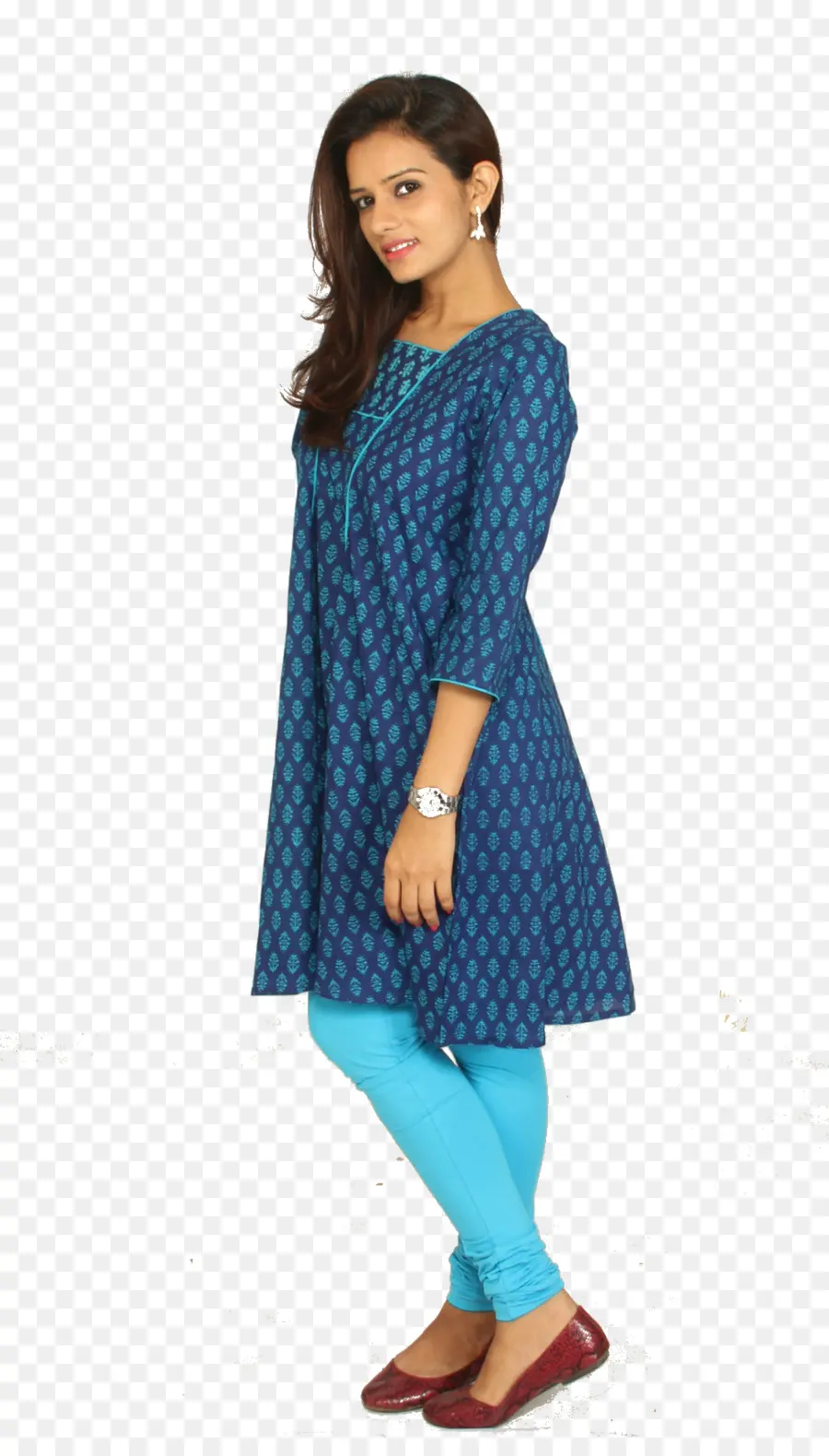 Kurti Azul，Vestido PNG