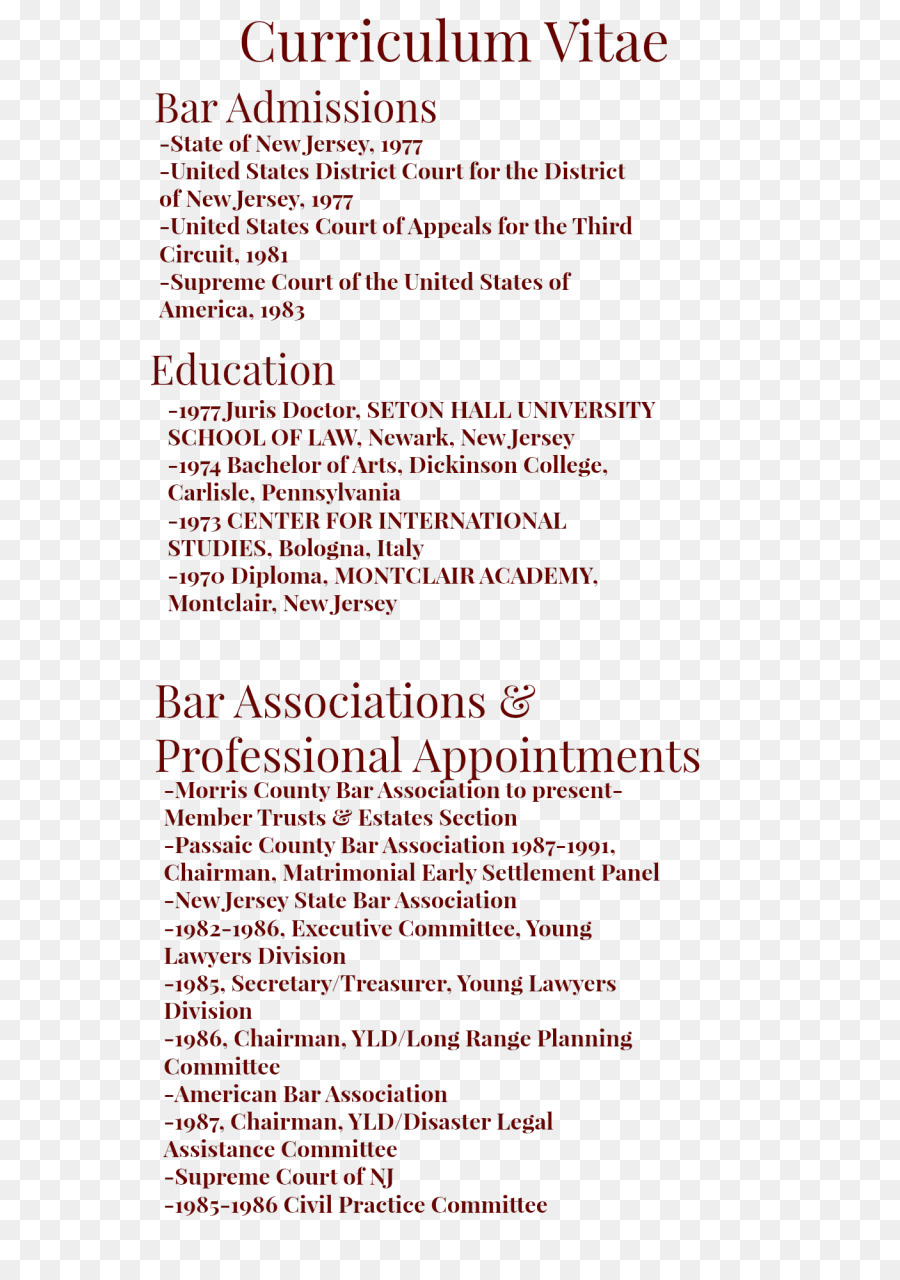 Juris Doctor，Curriculum Vitae PNG