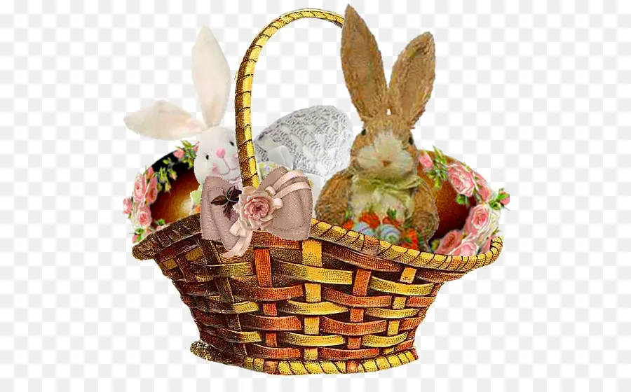 Cesta De Pascua，Conejitos PNG