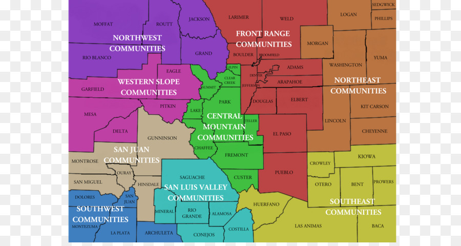 Mapa De Colorado，Regiones PNG