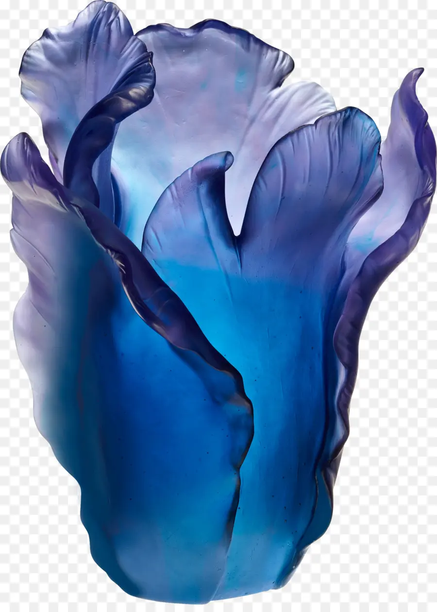 Flor De Cristal Azul，Vaso PNG