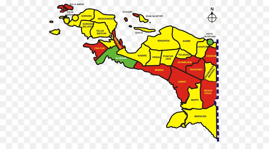 Mapa De Papúa，Regiones PNG