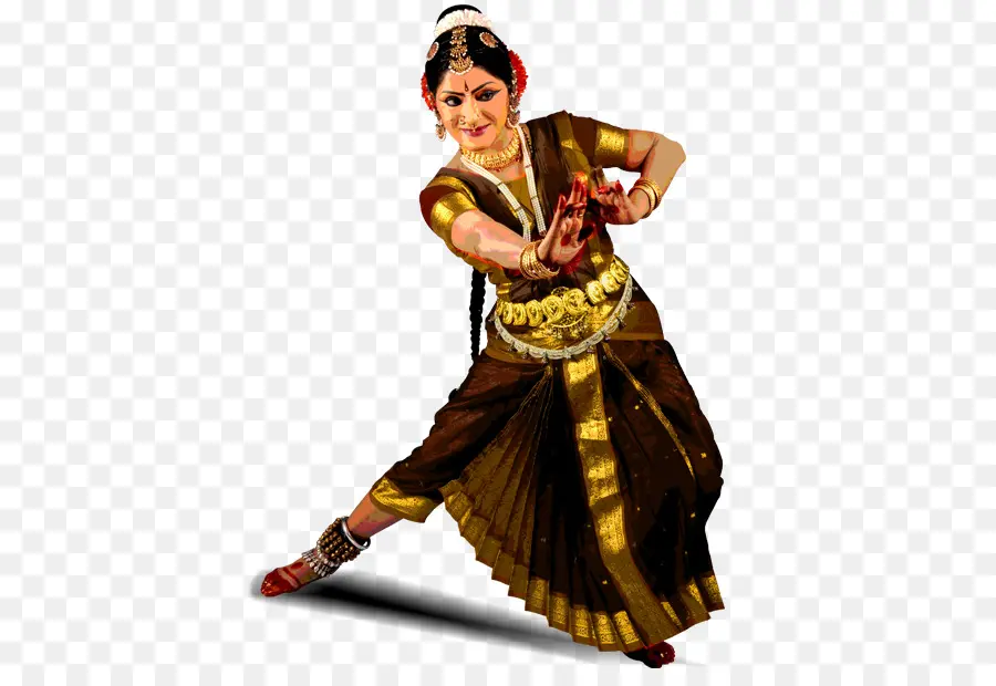 Bailarina Clásica India，Vestido Tradicional PNG